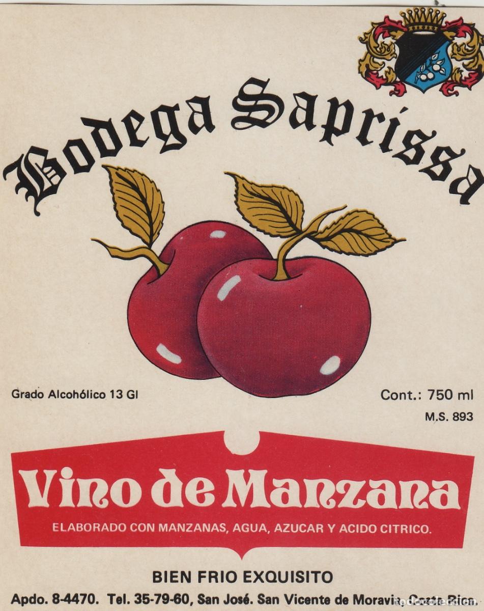 Old Labels: VINOS SAPRISSA . Costa Rica , - ETIQUETA DE VINO ref 90