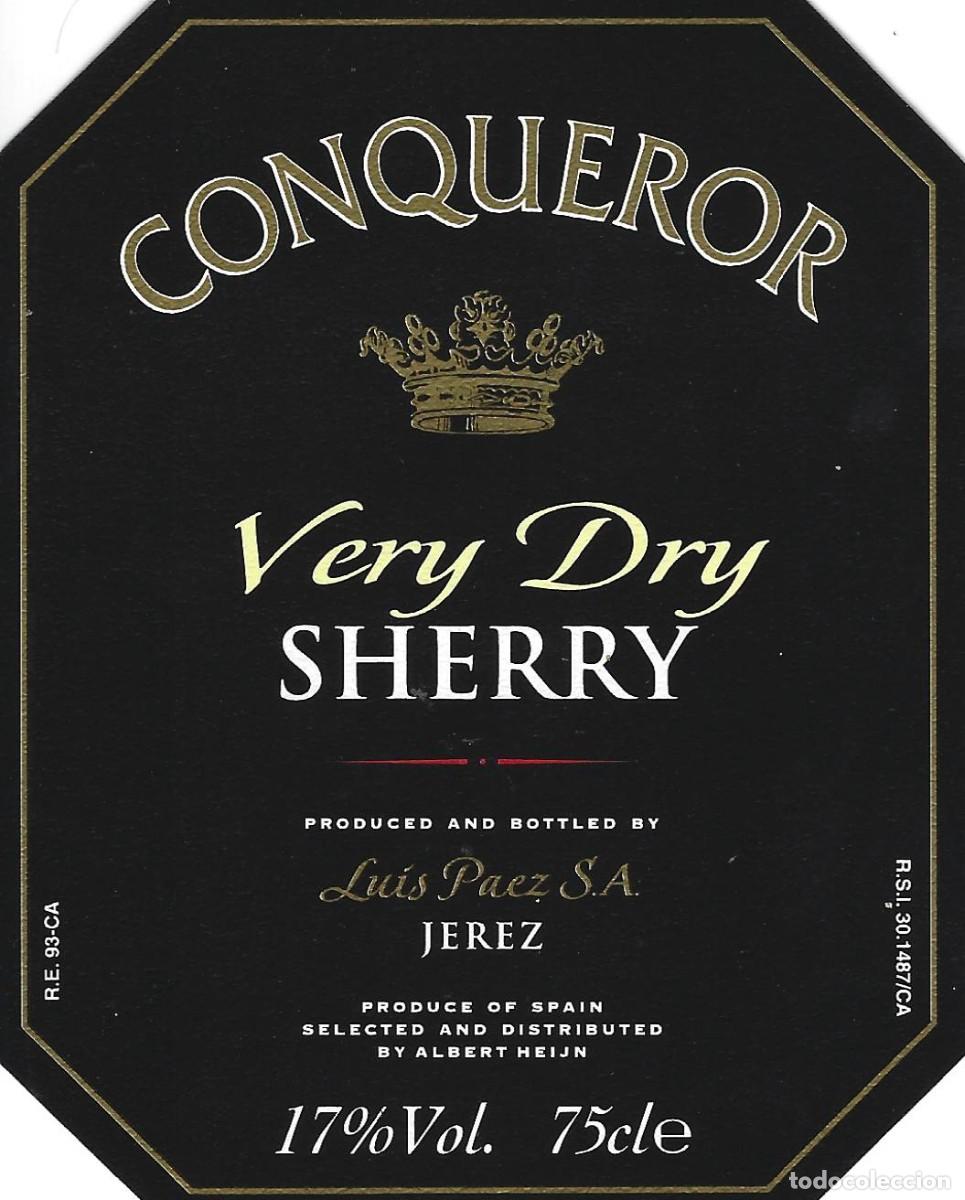 Etiquetas antiguas: E631 BODEGAS LUIS PAEZ-DRY CONQUEROR-0.75L-17% - Foto 1