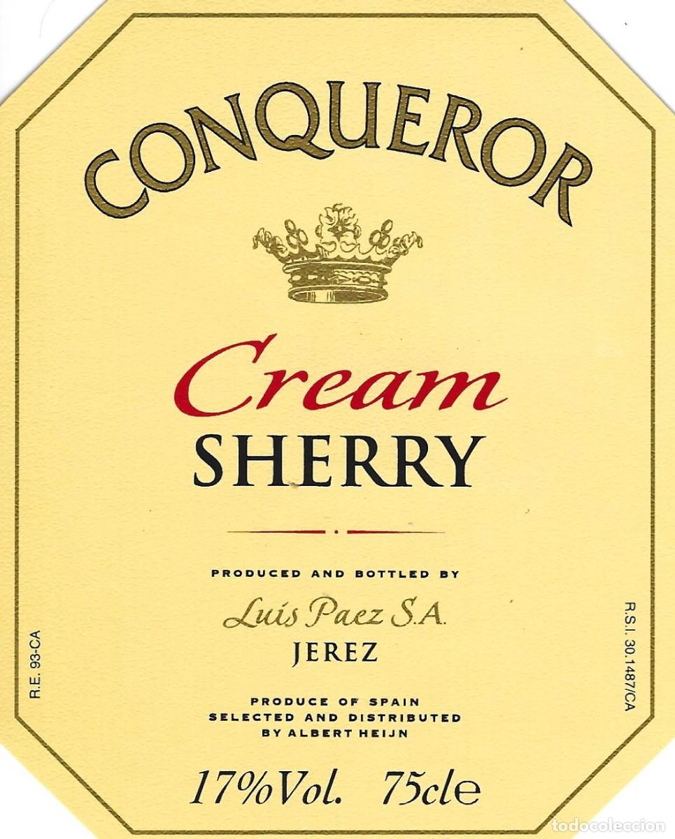 Etiquetas antiguas: E634 BODEGAS LUIS PAEZ-CREAM CONQUEROR-0.75L-17% - Foto 1