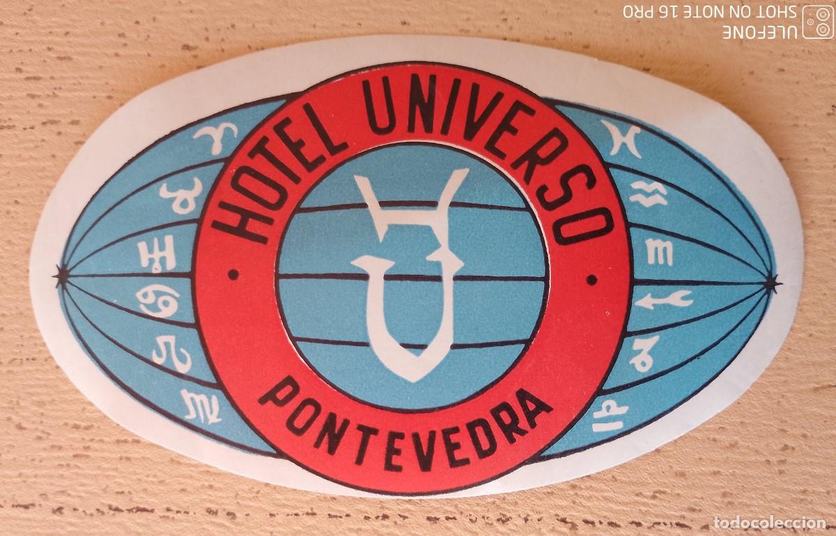 Etiquetas antiguas: Etiqueta Hotel Publicitaria Hotel Universo Pontevedra