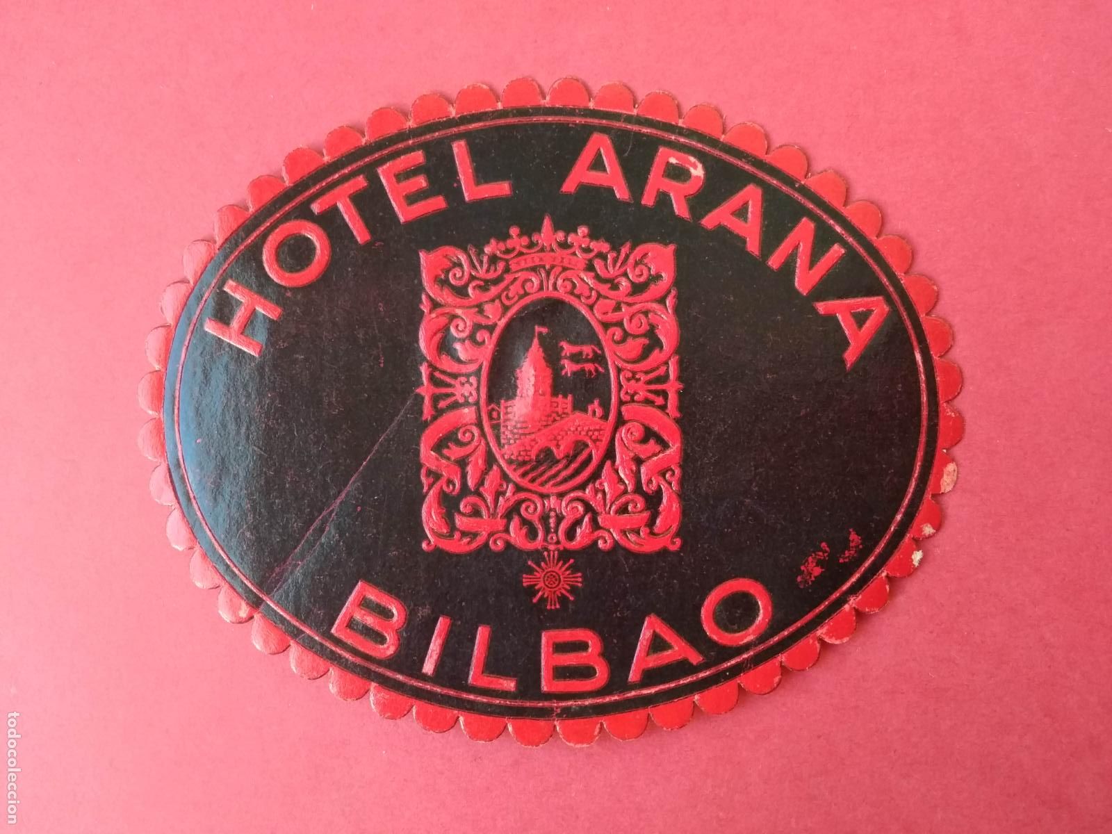 Etiquetas antiguas: ETIQUETA DE HOTEL ARANA , BILBAO