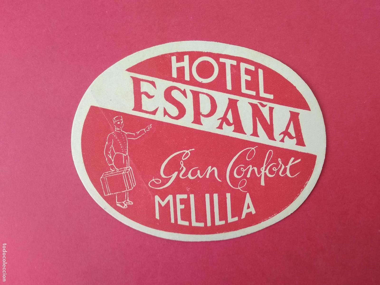 Etiquetas antiguas: ETIQUETA DE HOTEL ESPA&Ntilde;A , MELILLA