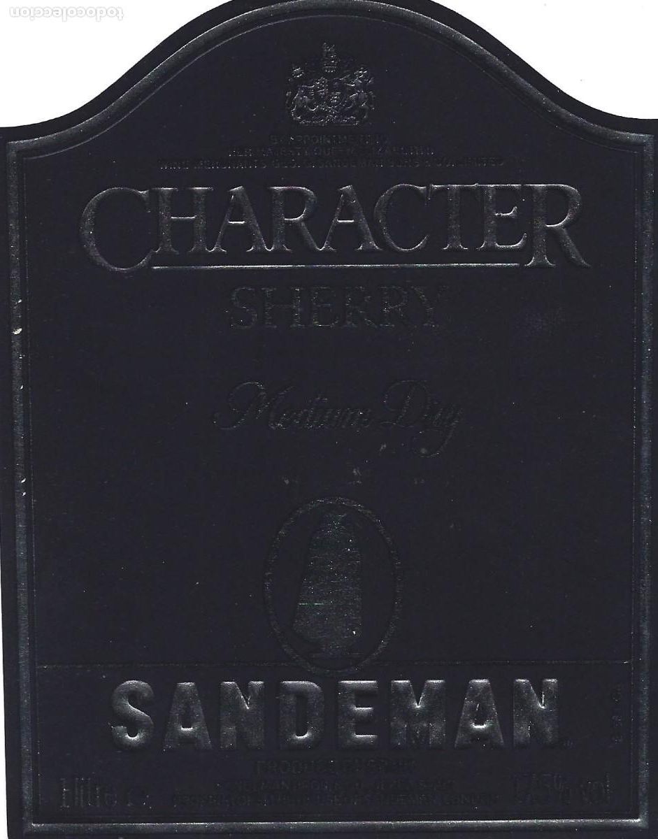 Etiquetas antiguas: E748 BODEGAS SANDEMAN-MEDIUM DRY CHARACTER-1L-17.50% - Foto 1