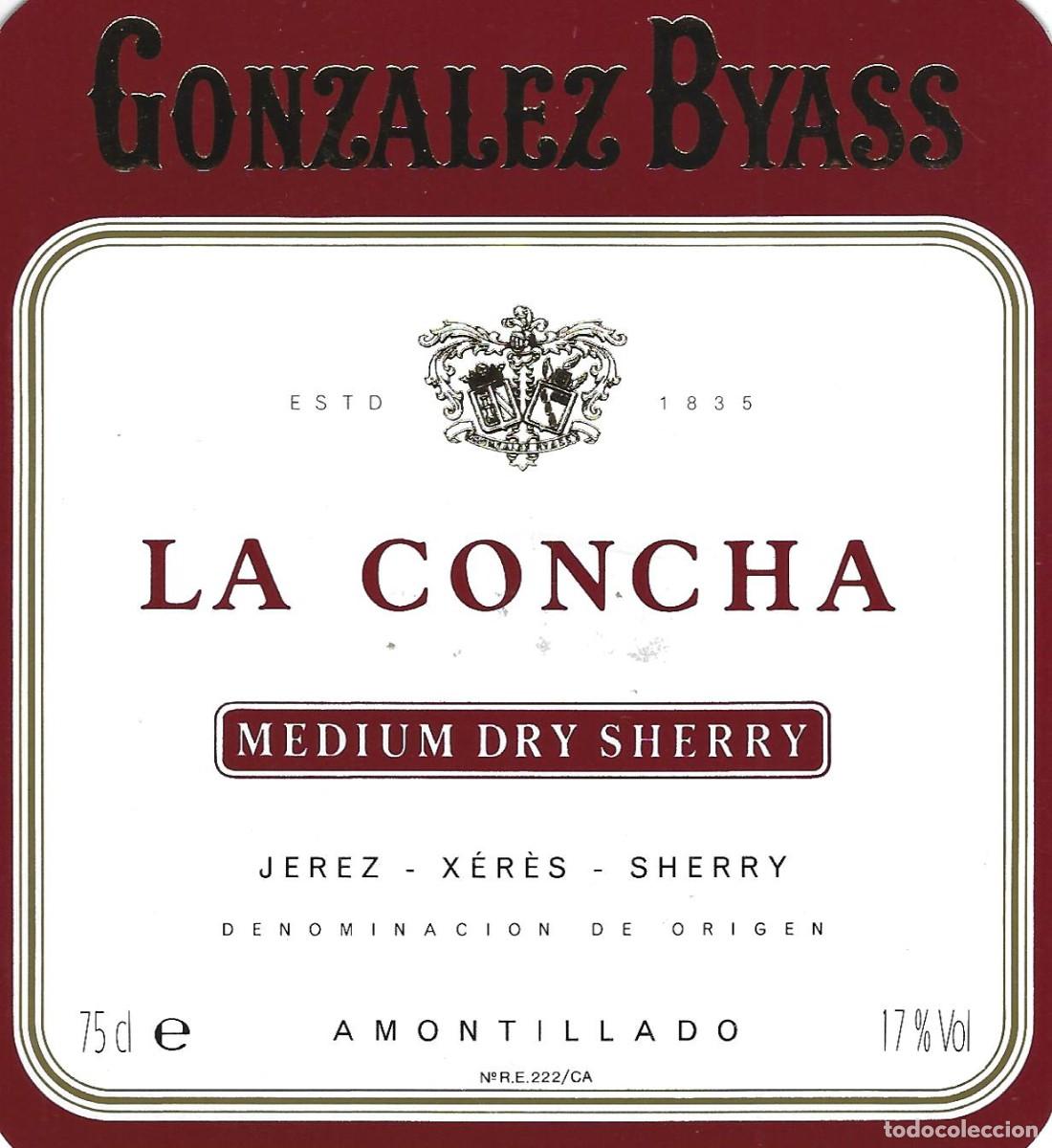 Etiquetas antiguas: E750 BODEGAS GONZALEZ BYASS-MEDIUM DRY LA CONCHA-0.75L-17% - Foto 1