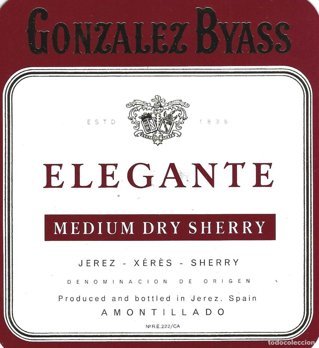 Etiquetas antiguas: E751 BODEGAS GONZALEZ BYASS-MEDIUM DRY ELEGANTE - Foto 1