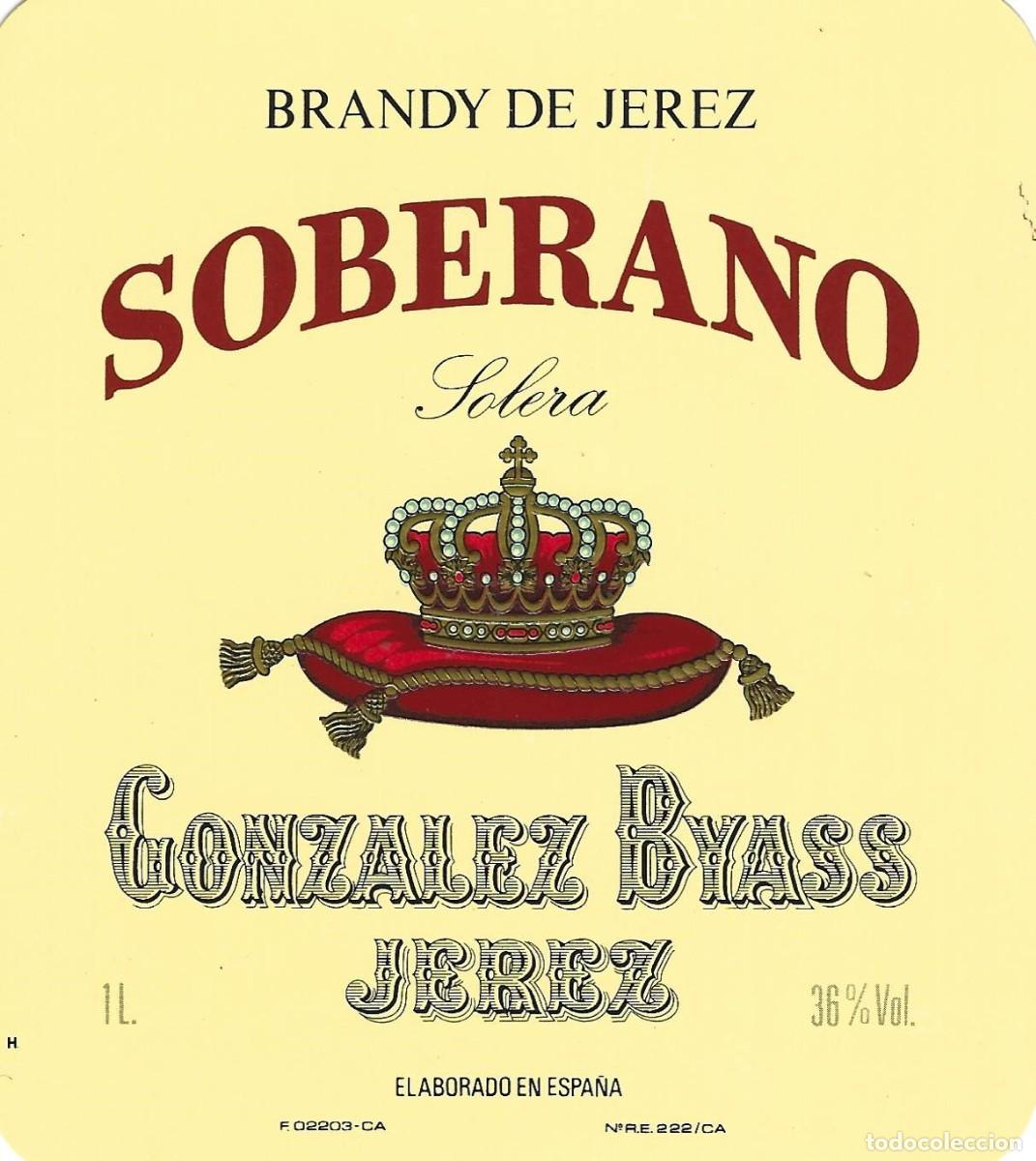 Etiquetas antiguas: E778 BODEGAS GONZALEZ BYASS-BRANDY SOBERANO-1L-36% - Foto 1