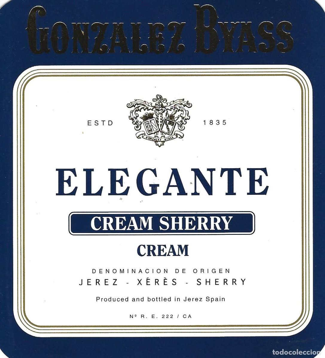 Etiquetas antiguas: E786 BODEGAS GONZALEZ BYASS-CREAM ELEGANTE - Foto 1