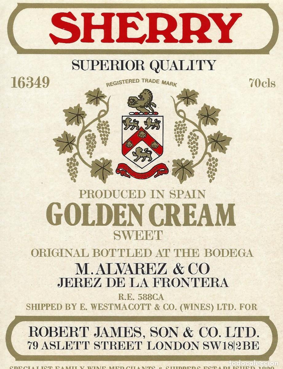 Etiquetas antiguas: E808 BODEGAS M. ALVAREZ & CO-CREAM-0.70L - Foto 1