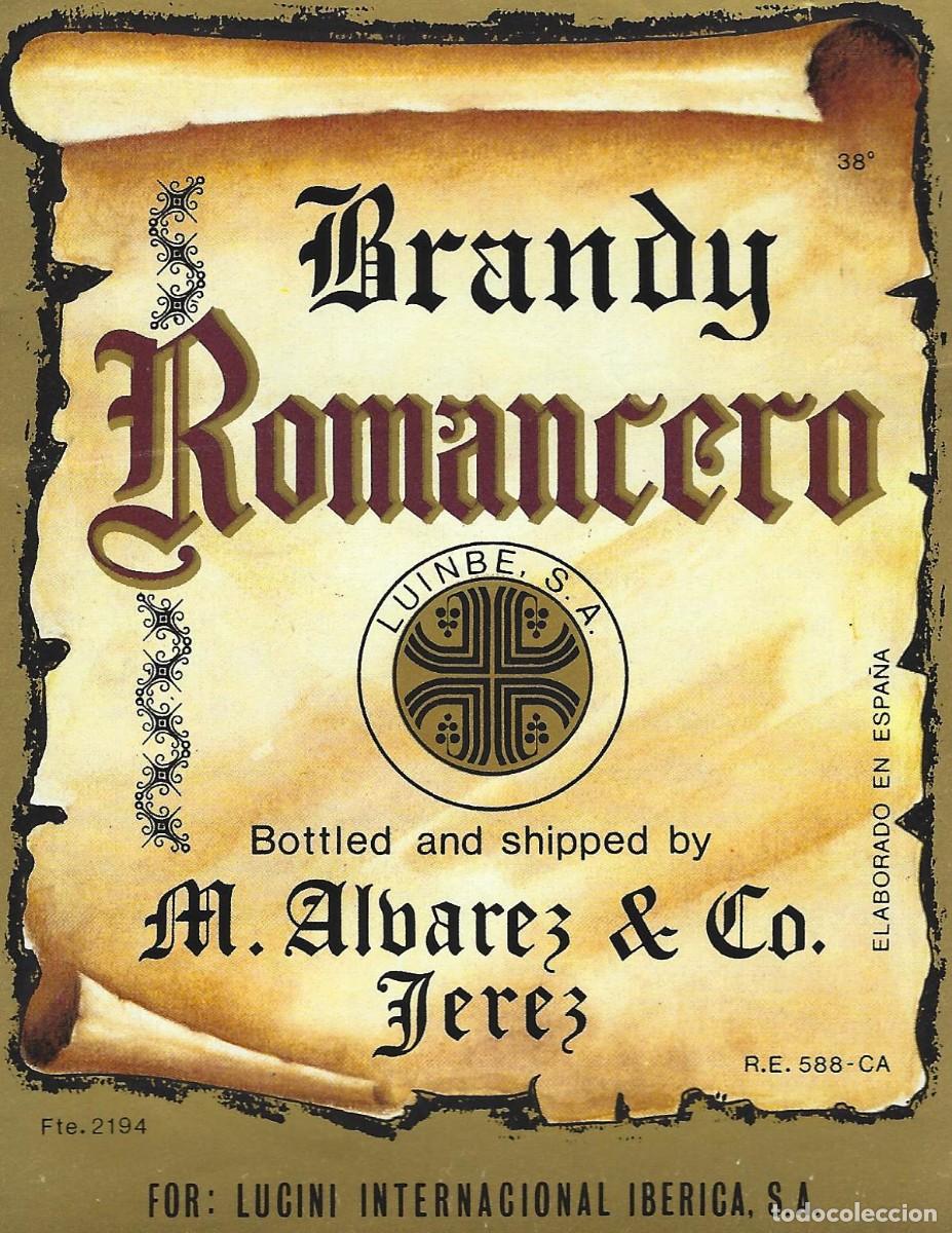 Etiquetas antiguas: E2019 BODEGAS M. ALVAREZ & CO-BRANDY ROMANCERO - Foto 1
