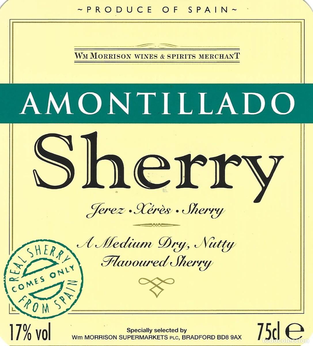 Etiquetas antiguas: E814 BODEGAS WM MORRISON-AMONTILLADO-0.75L-17% - Foto 1