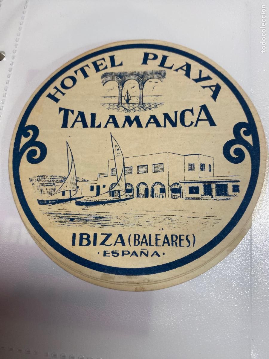 Etiquetas antiguas: ETIQUETAS DE HOTEL. HOTEL PLAYA TALAMANCA. IBIZA