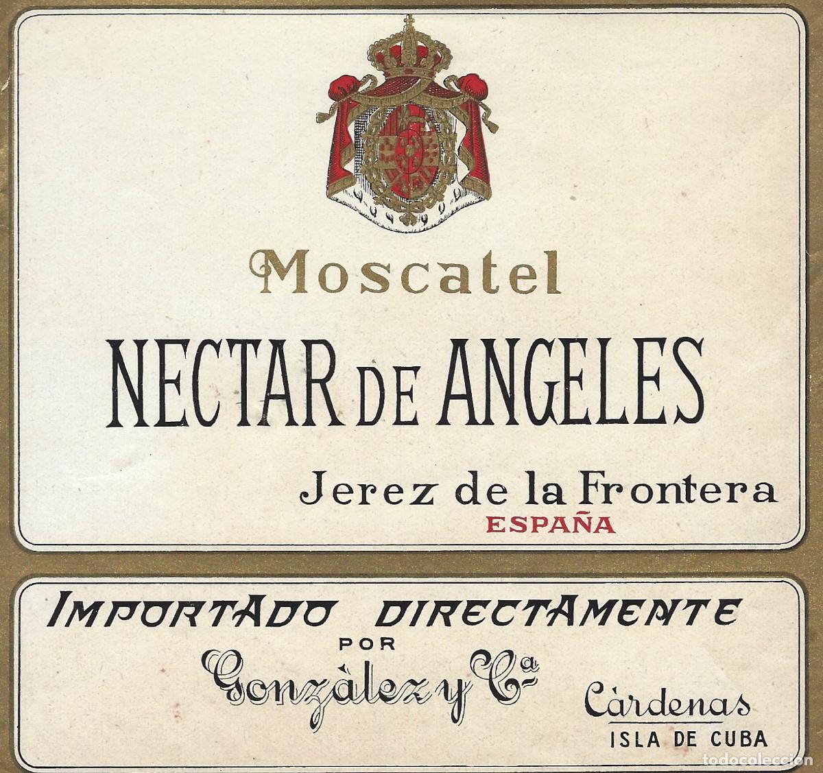 Etiquetas antiguas: E819 BODEGAS GONZALEZ Y CIA-MOSCATEL NECTAR DE ANGELES - Foto 1