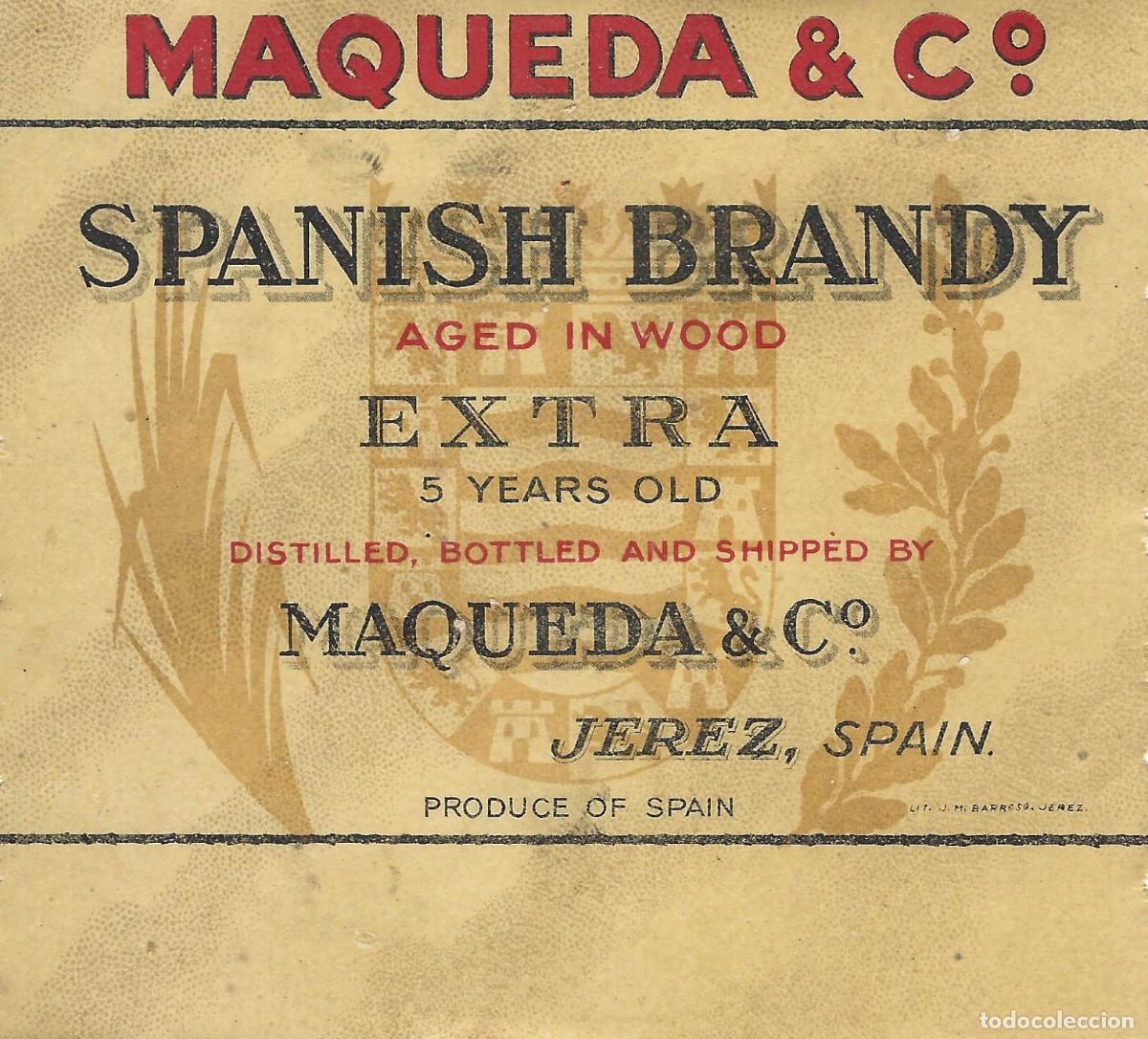 Etiquetas antiguas: E834 BODEGAS MAQUEDA & CIA-BRANDY - Foto 1