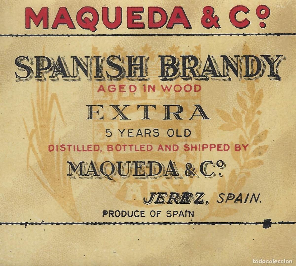 Etiquetas antiguas: E2024 BODEGAS MAQUEDA & CIA-BRANDY - Foto 1