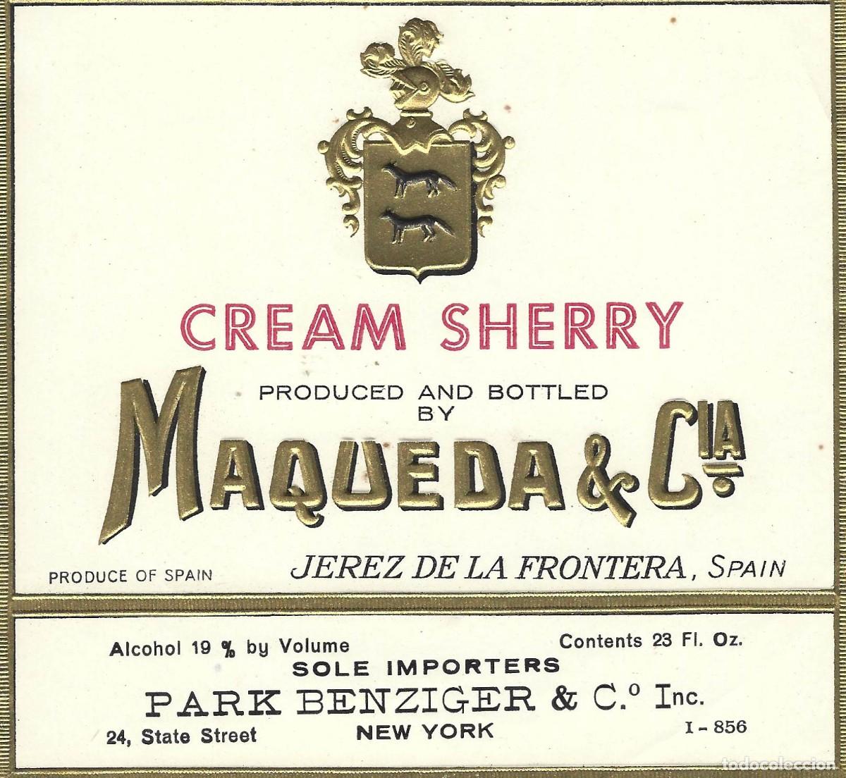 Etiquetas antiguas: E862B BODEGAS MAQUEDA & CIA-CREAM-19% - Foto 1