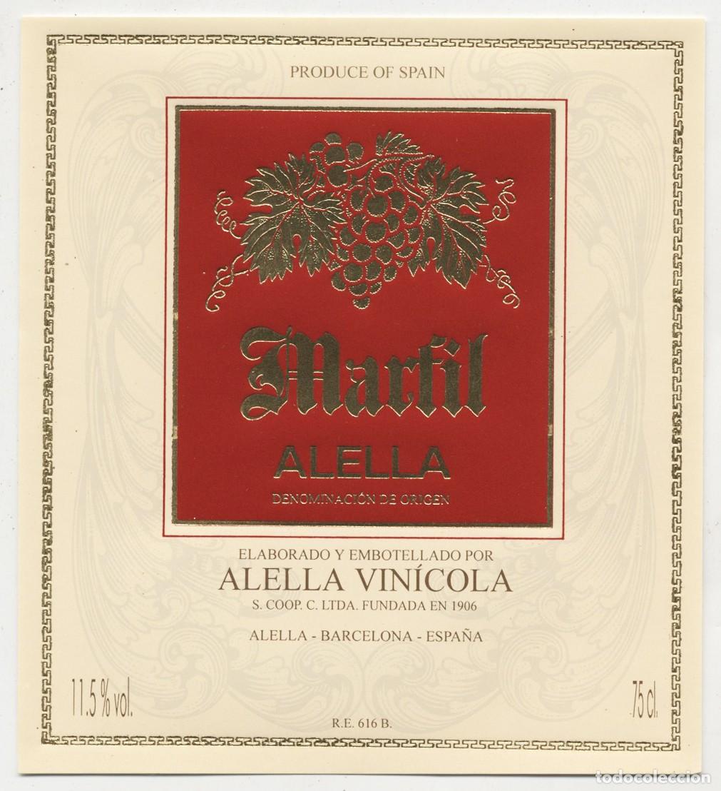 Etichette antiche: ETIQUETA ORIGINAL VINICOLA DE ALELLA MARFIL COSECHA 1997 PERFECTO ESTADO