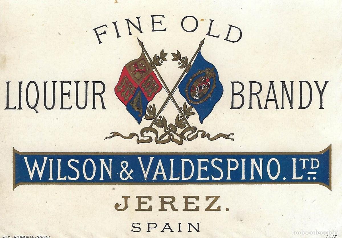 Etiquetas antiguas: E856 BODEGAS WILSON & VALDESPINO-BRANDY - Foto 1