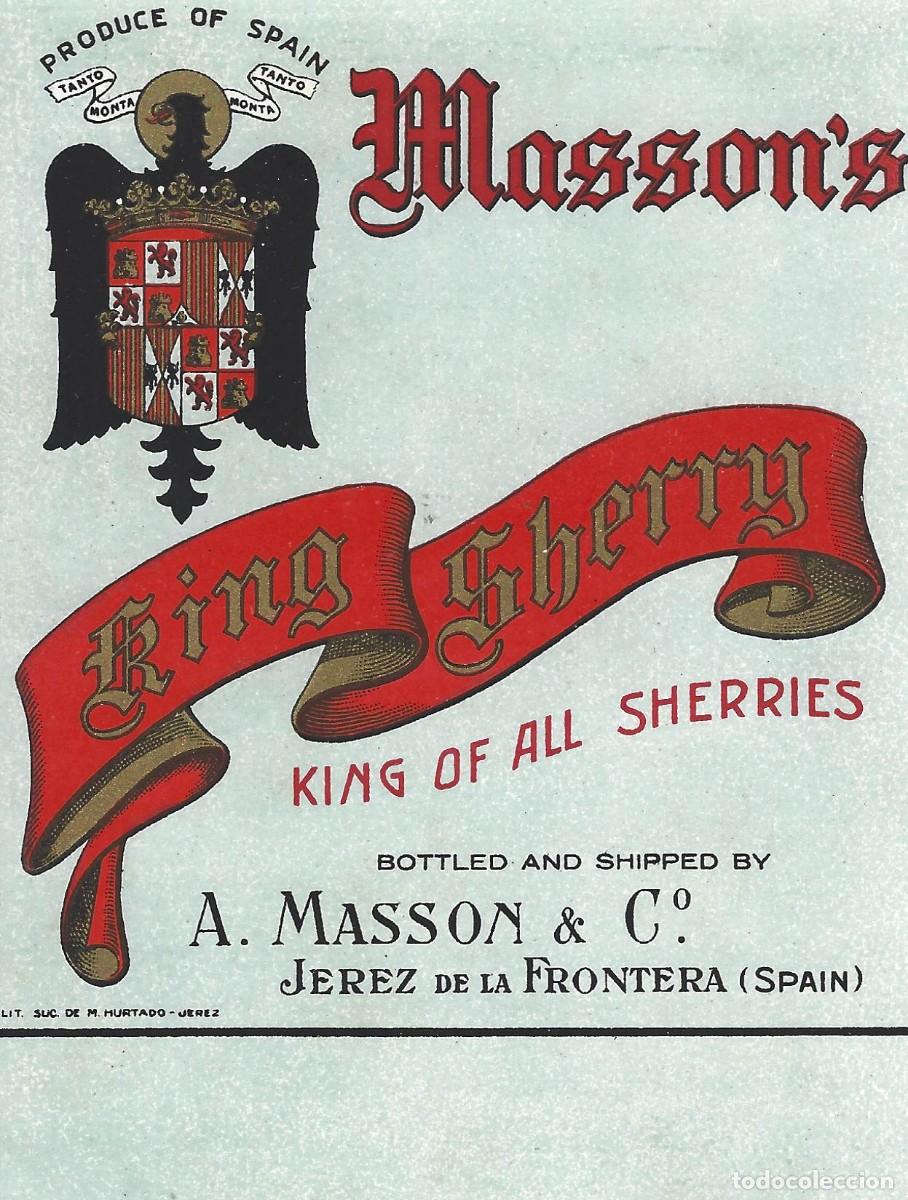 Etiquetas antiguas: E869 BODEGAS A. MASON & CO-JEREZ MASSON&acute;S - Foto 1