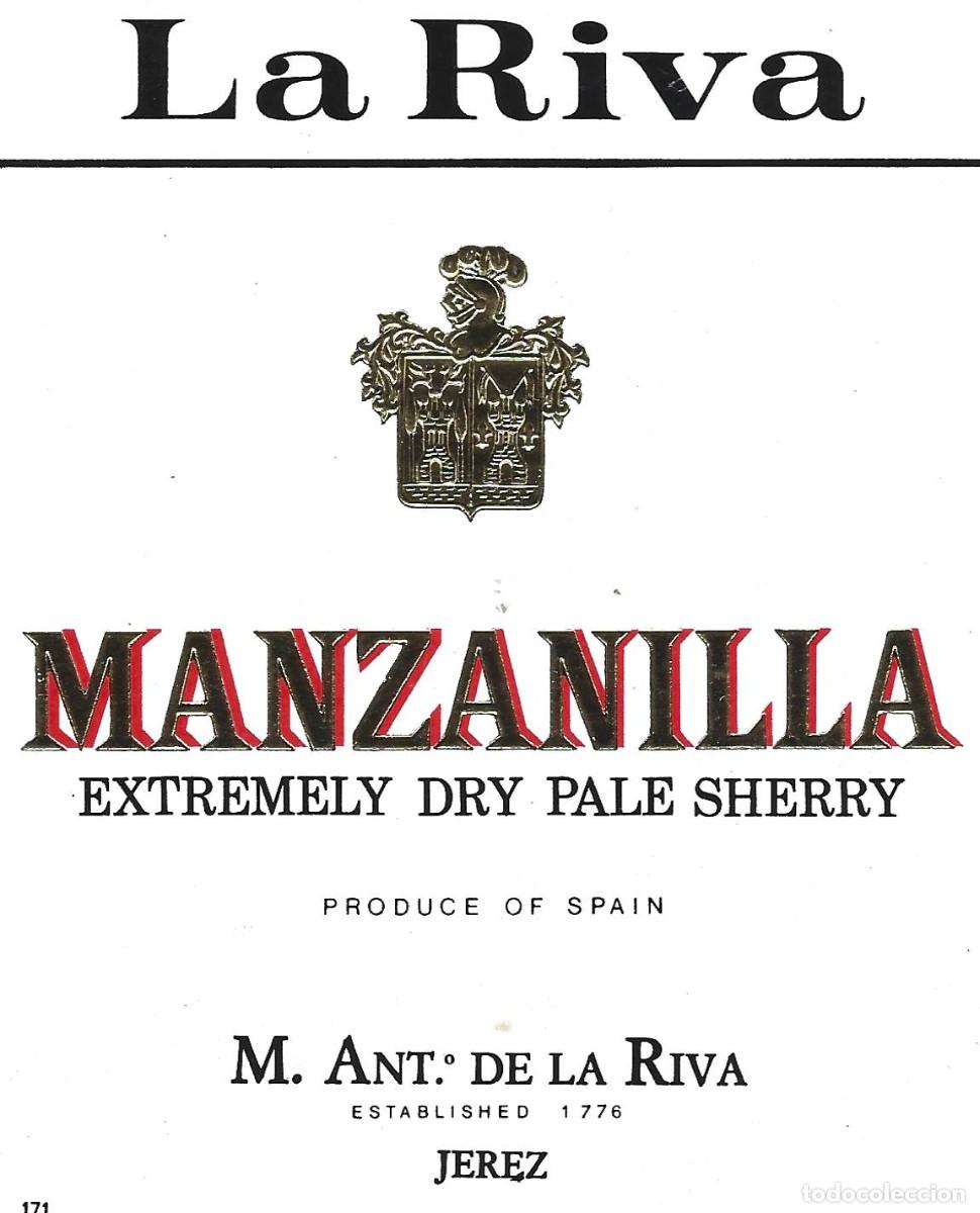 Etiquetas antiguas: E901 BODEGAS M. ANTONIO DE LA RIVA-MANZANILLA - Foto 1
