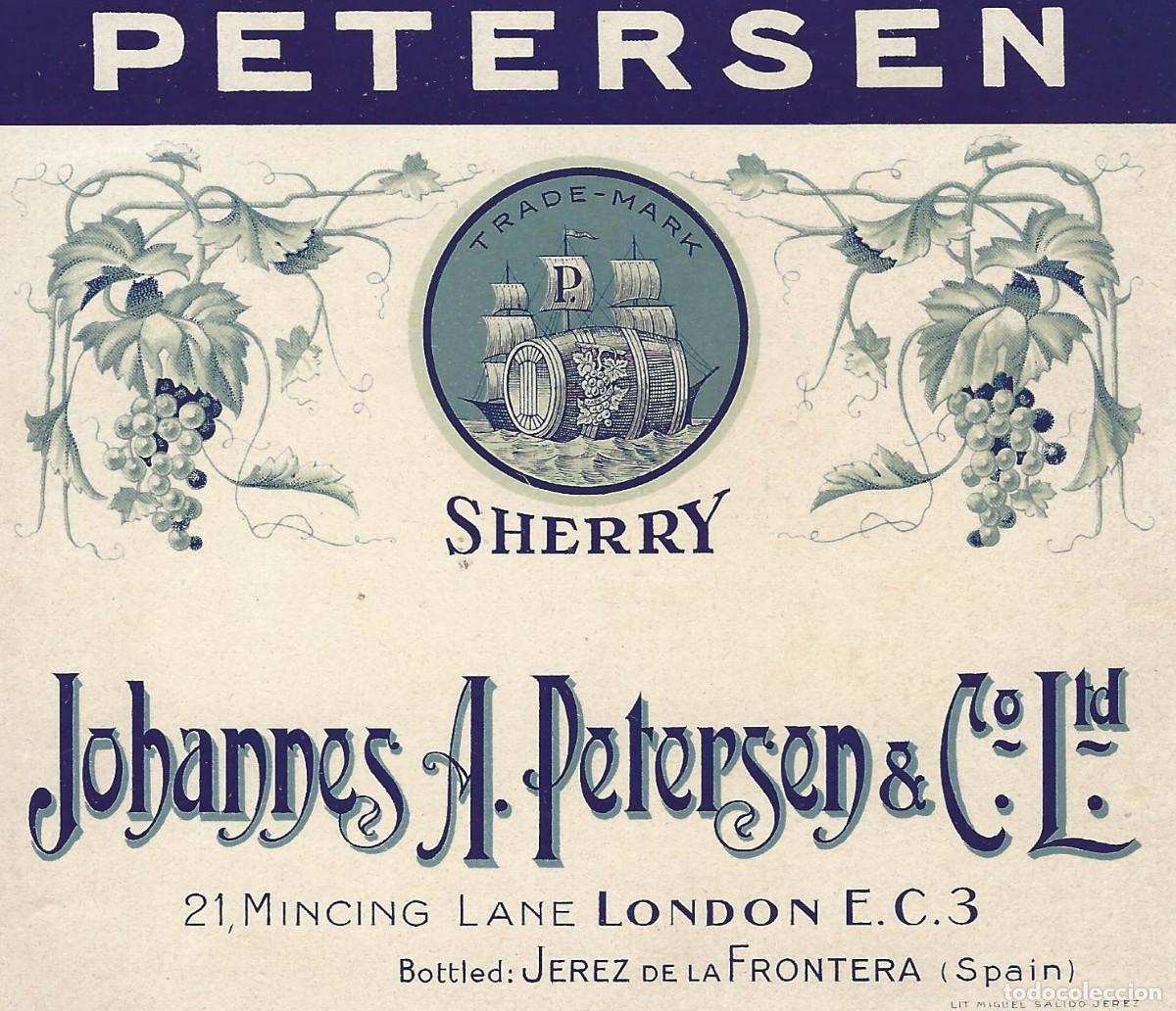 Etiquetas antiguas: E919 BODEGAS JOHANNES A. PETERSEN & CO - Foto 1