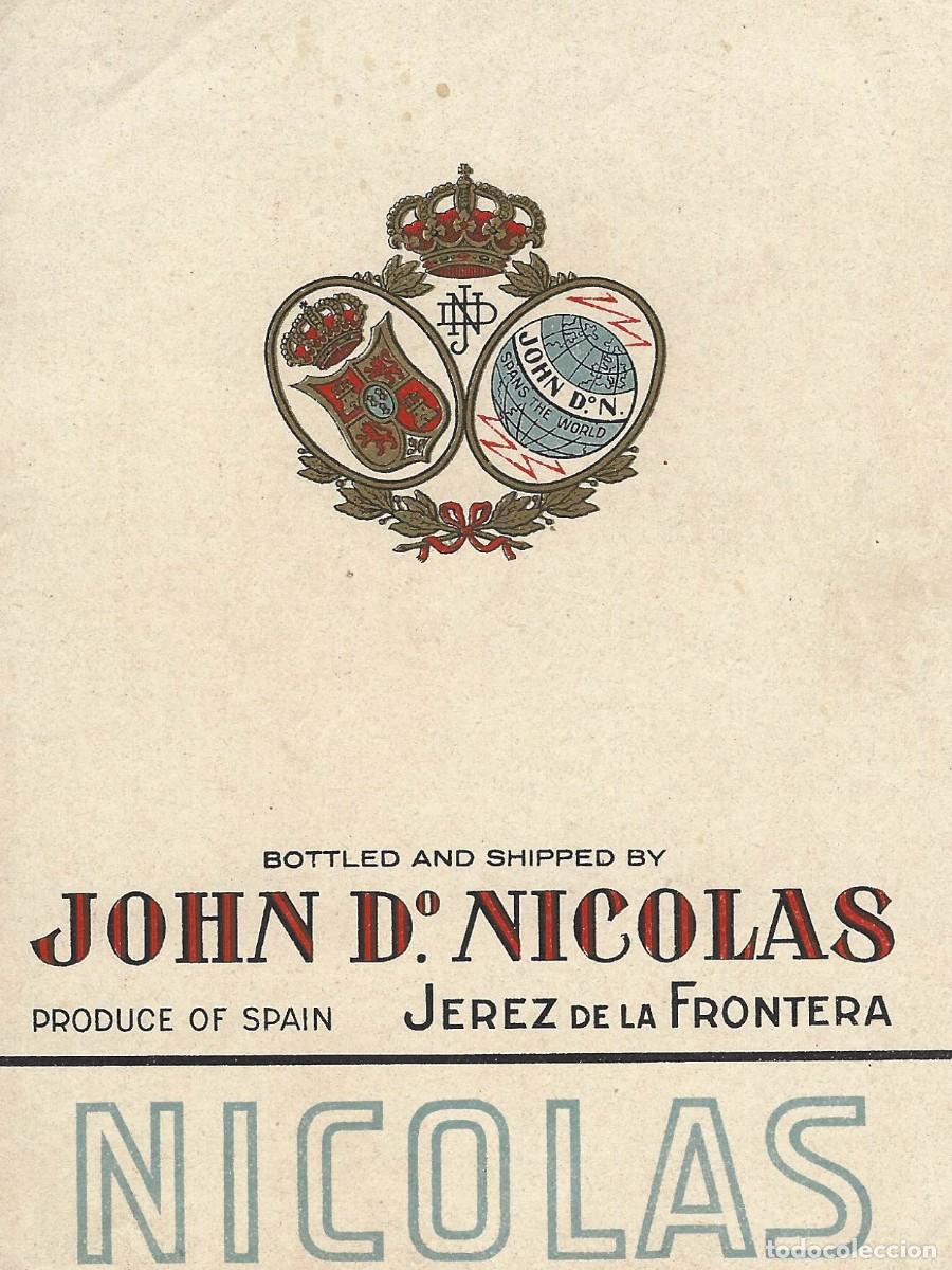 Etiquetas antiguas: E941 BODEGAS JOHN D&ordm;. NICOLAS - Foto 1