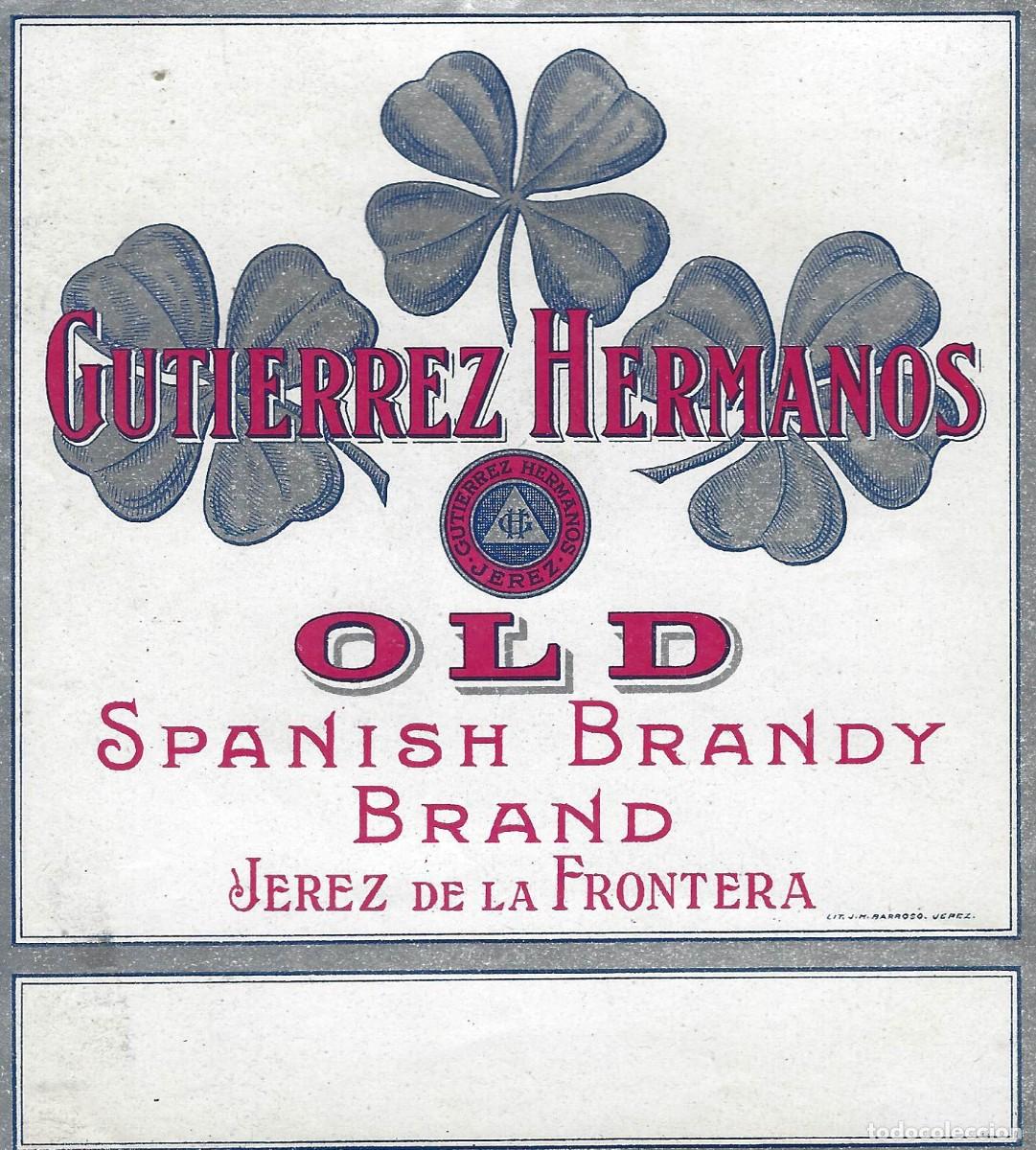 Etiquetas antiguas: E2040 BODEGAS GUTIERREZ HERMANOS-BRANDY - Foto 1