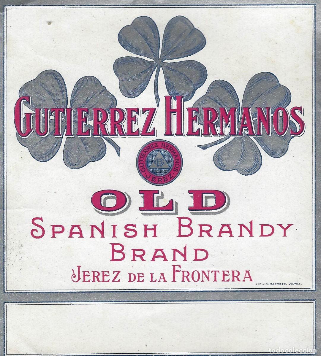 Etiquetas antiguas: E2042 BODEGAS GUTIERREZ HERMANOS-BRANDY - Foto 1