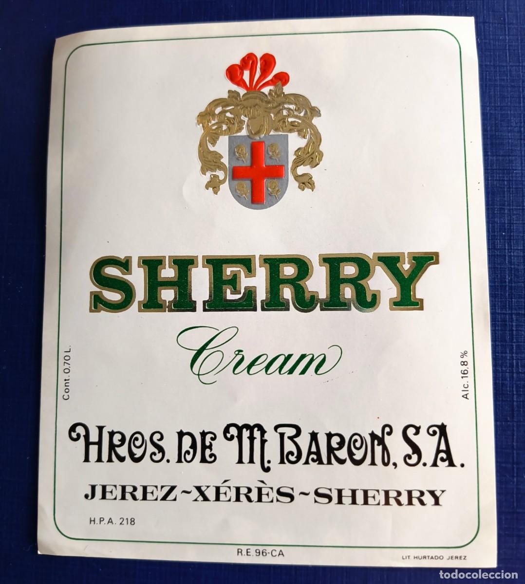 Alte Etiketten: ETIQUETA SHERRY CREAM / HROS. DE M. BARON S.A. (JEREZ)