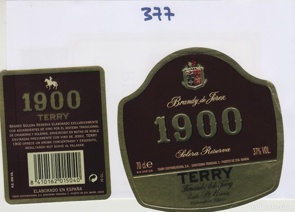 Etiquetas antiguas: TERRY , JEREZ , BRANDY 1900 . ETIQUETA DE VINO ref 377