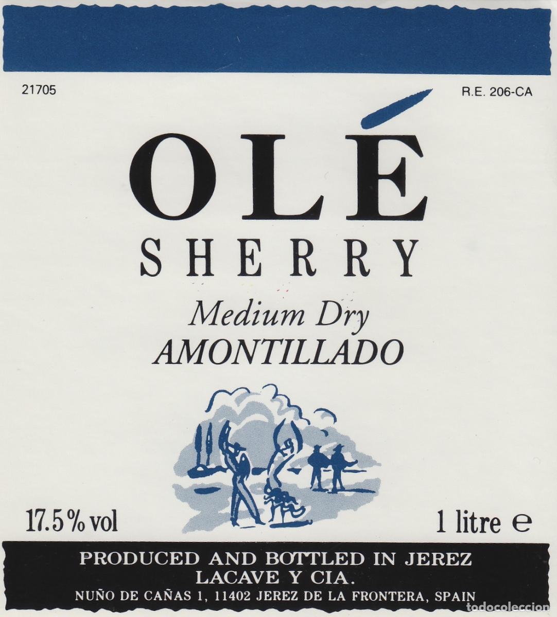 Old Labels: LACAVE Y CIA . JEREZ -SHERRY OL&Eacute; . ETIQUETA DE VINO ref 606