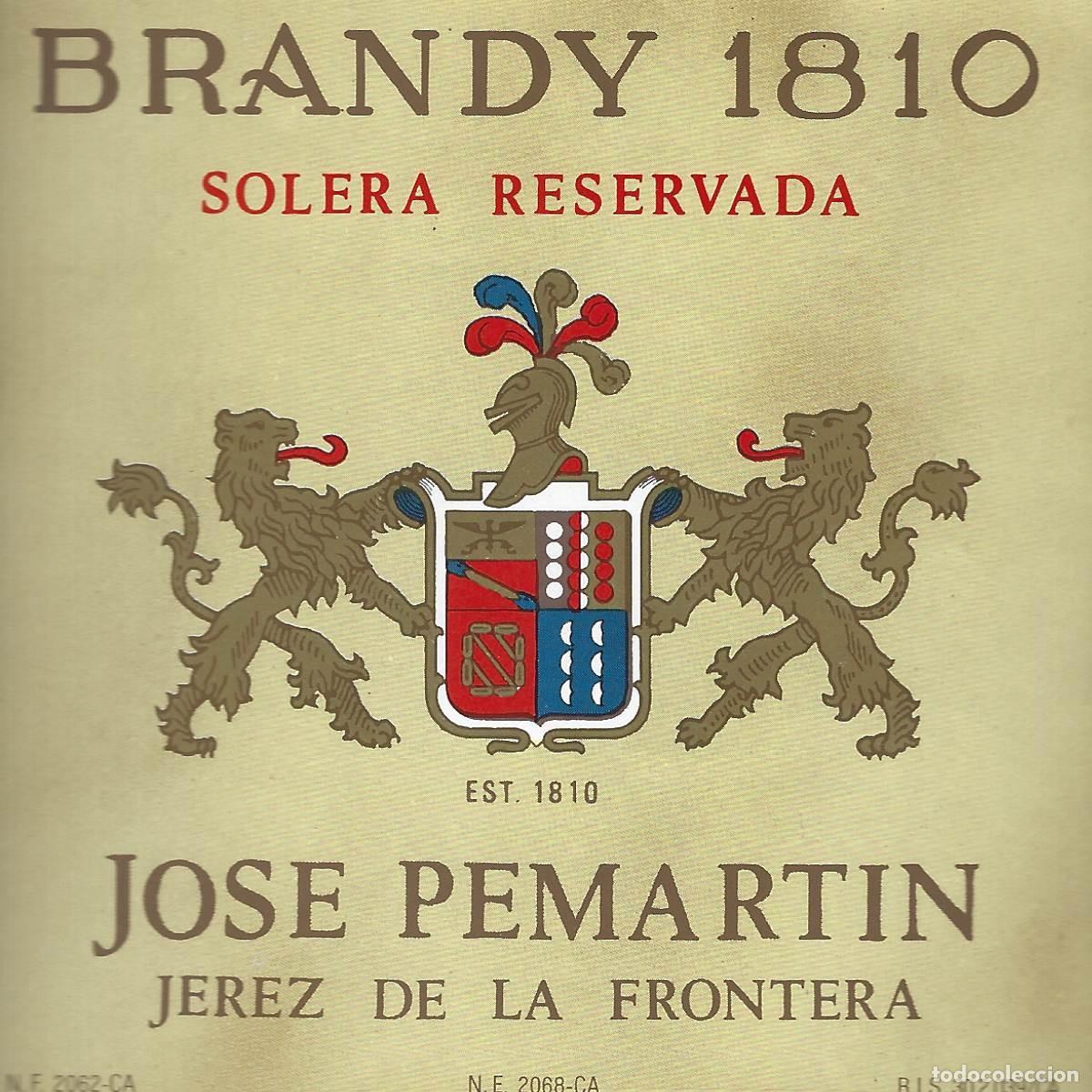 Etiquetas antiguas: E2053 BODEGAS JOSE PEMARTIN-BRANDY 1810 - Foto 1
