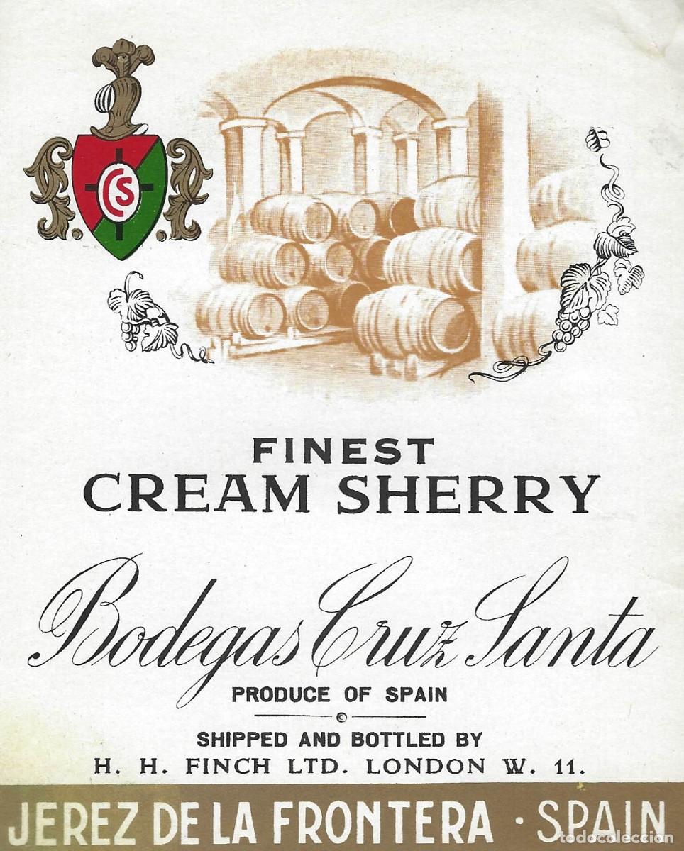 Etiquetas antiguas: E2059 BODEGAS CRUZ SANTA-CREAM - Foto 1