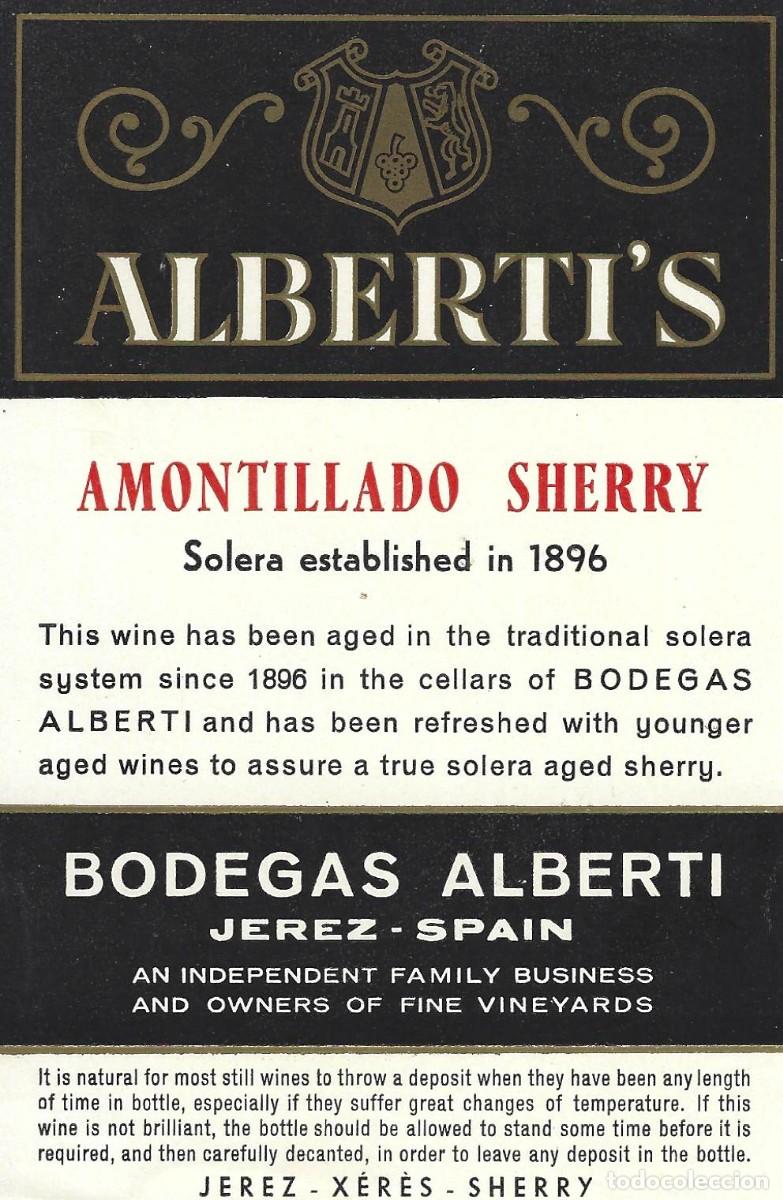 Etiquetas antiguas: E1049 BODEGAS ALBERTI-AMONTILLADO ALBERTI&acute;S - Foto 1