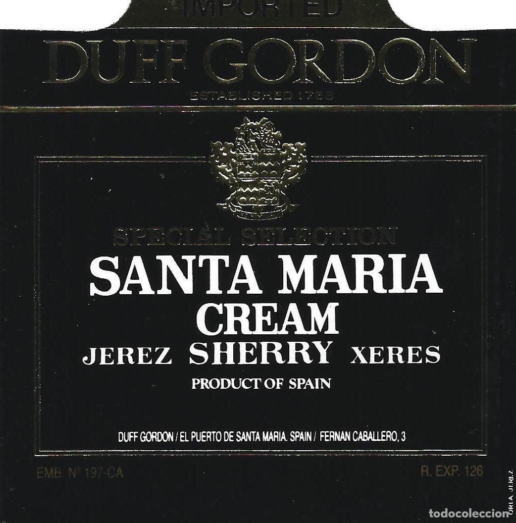 Etiquetas antiguas: E1091 BODEGAS DUFF GORDON-CREAM SANTA MARIA - Foto 1