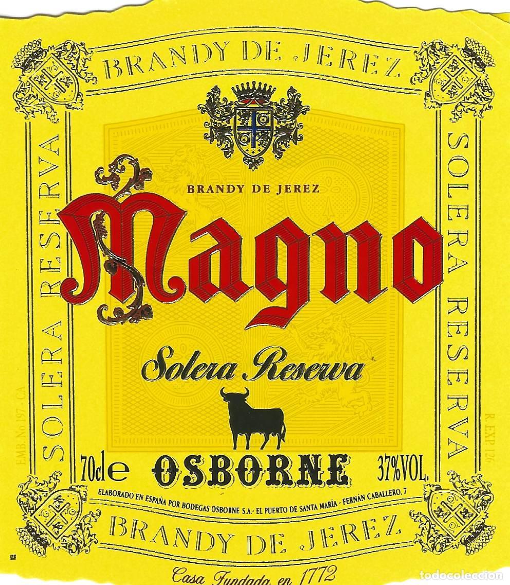 Etiquetas antiguas: E1102 BODEGAS OSBORNE-BRANDY MAGNO-0.70L-37% - Foto 1