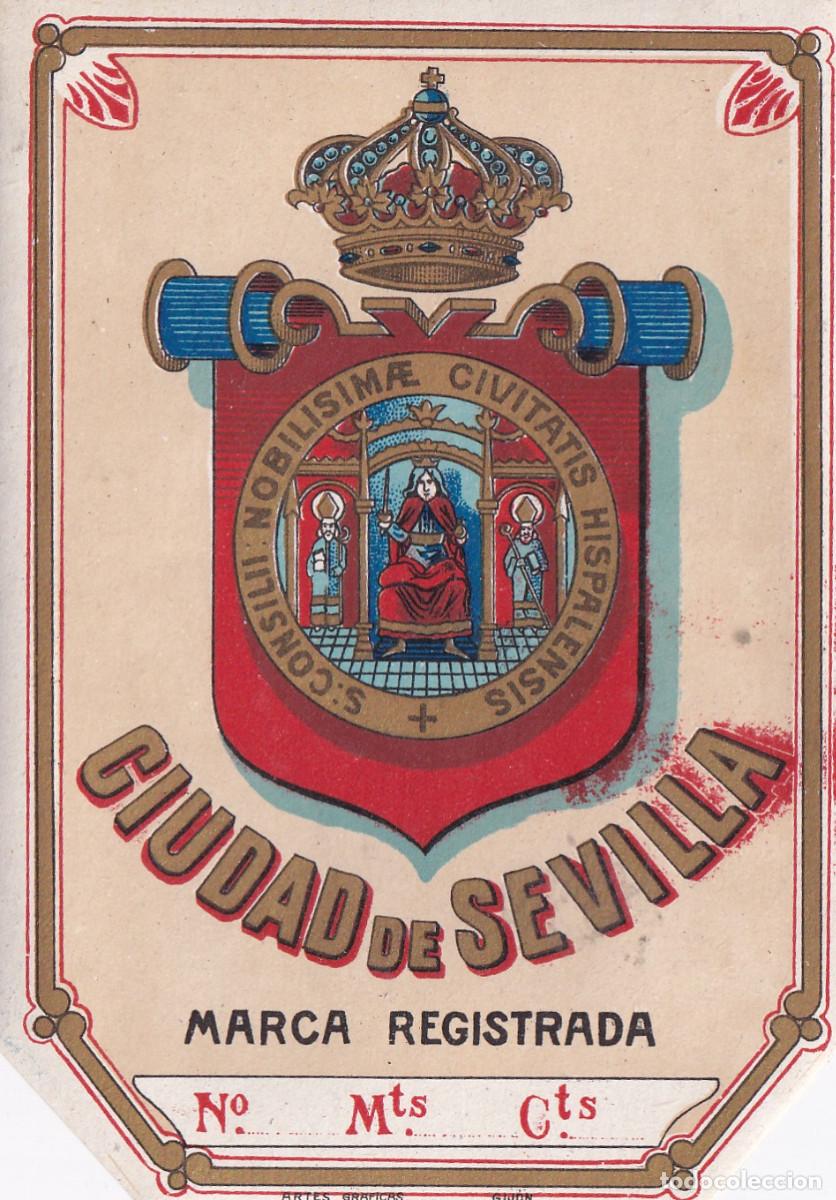 Etiquetas antiguas: ETIQUETA.- CIUDAD DE SEVILLA. - Foto 1