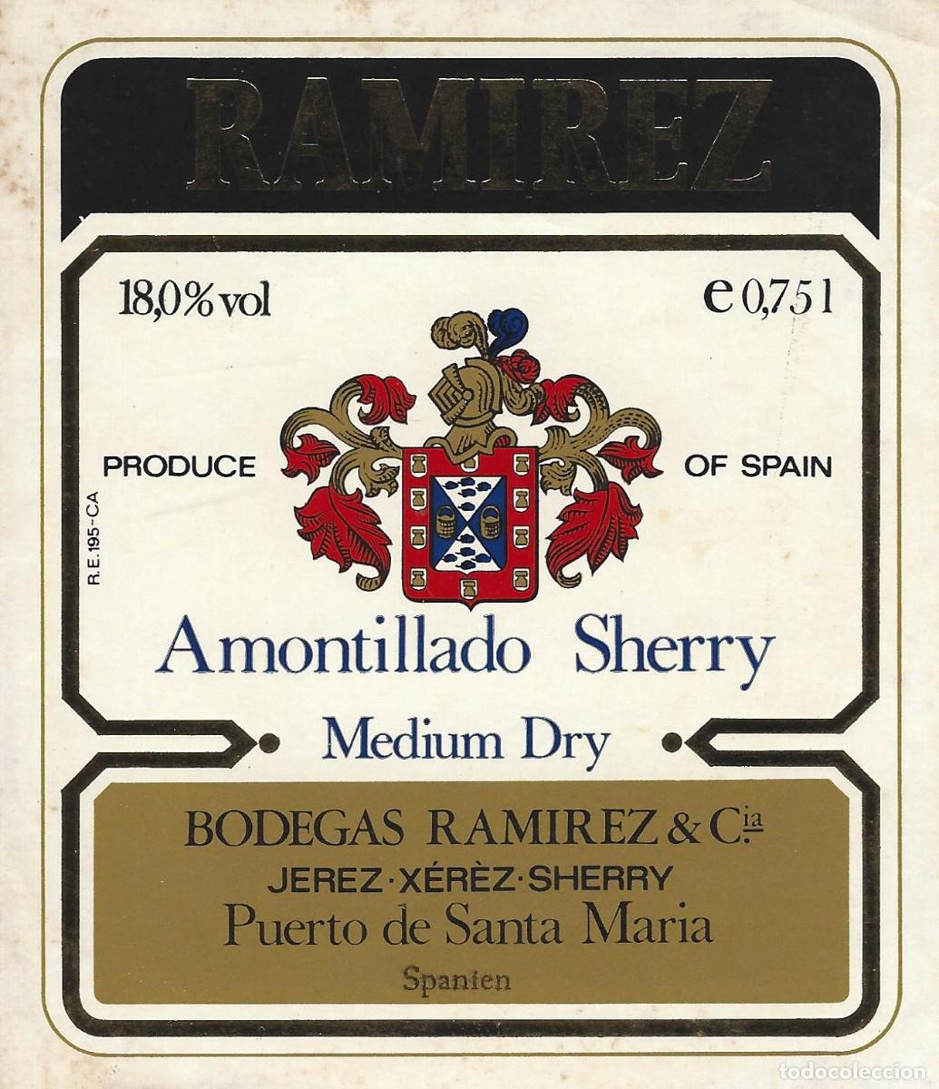 Etiquetas antiguas: E1181 BODEGAS RAMIREZ-AMONTILLADO RAMIREZ-0.75L-18% - Foto 1