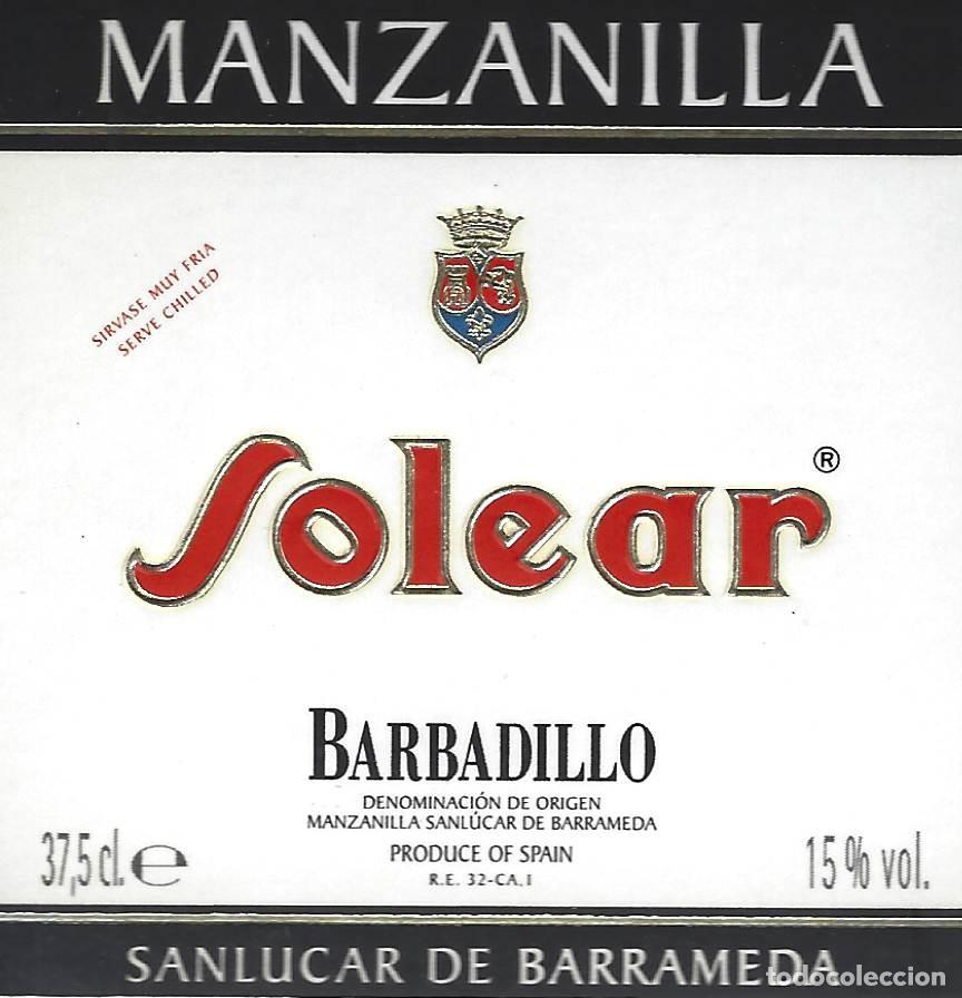 Etiquetas antiguas: E2075 BODEGAS ANTONIO BARBADILLO-MANZANILLA SOLEAR-0.375L-15% - Foto 1