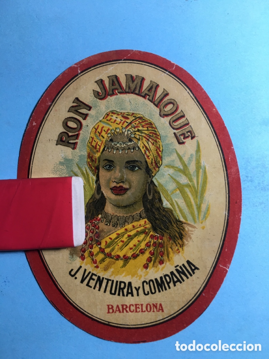 Etichette antiche: BONITA Y ANTIGUA ETIQUETA RON JAMAIQUE J. VENTURA Y COMPA&Ntilde;&Iacute;A BARCELONA