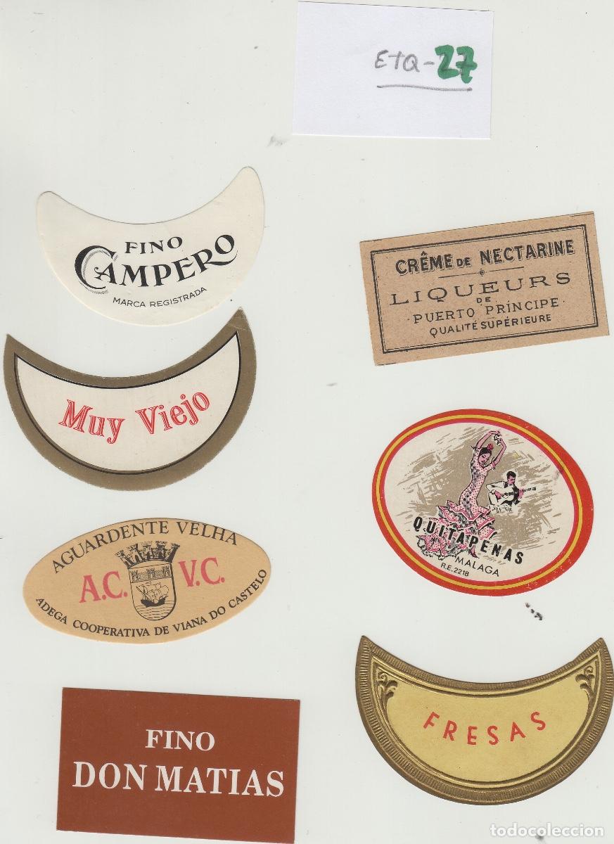 Etiquetas antiguas: COLLARINES. LOTE DE FOTO // BRANDY LICOR etccc , ETIQUETA VINO ref ETQ 27