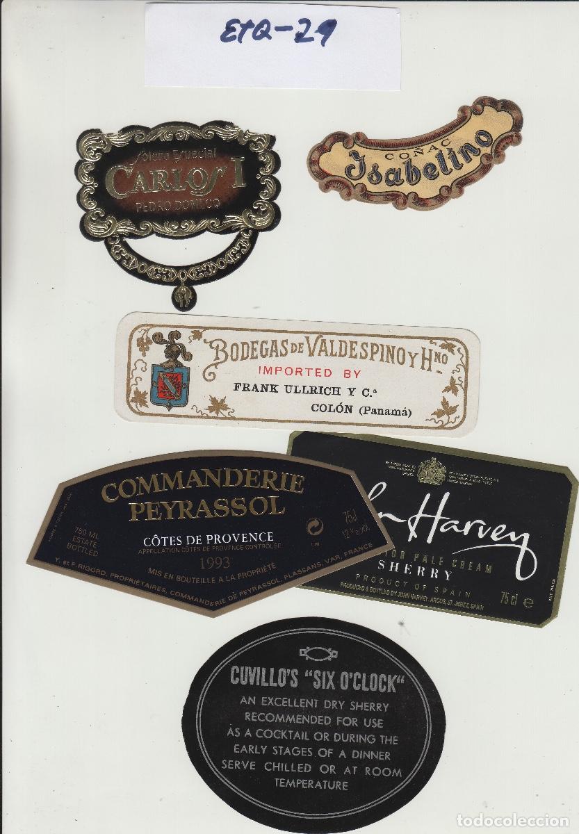 Etiquetas antiguas: COLLARINES . LOTE DE FOTO // LICOR BRANDY etc ETIQUETA VINO ref ETQ 29