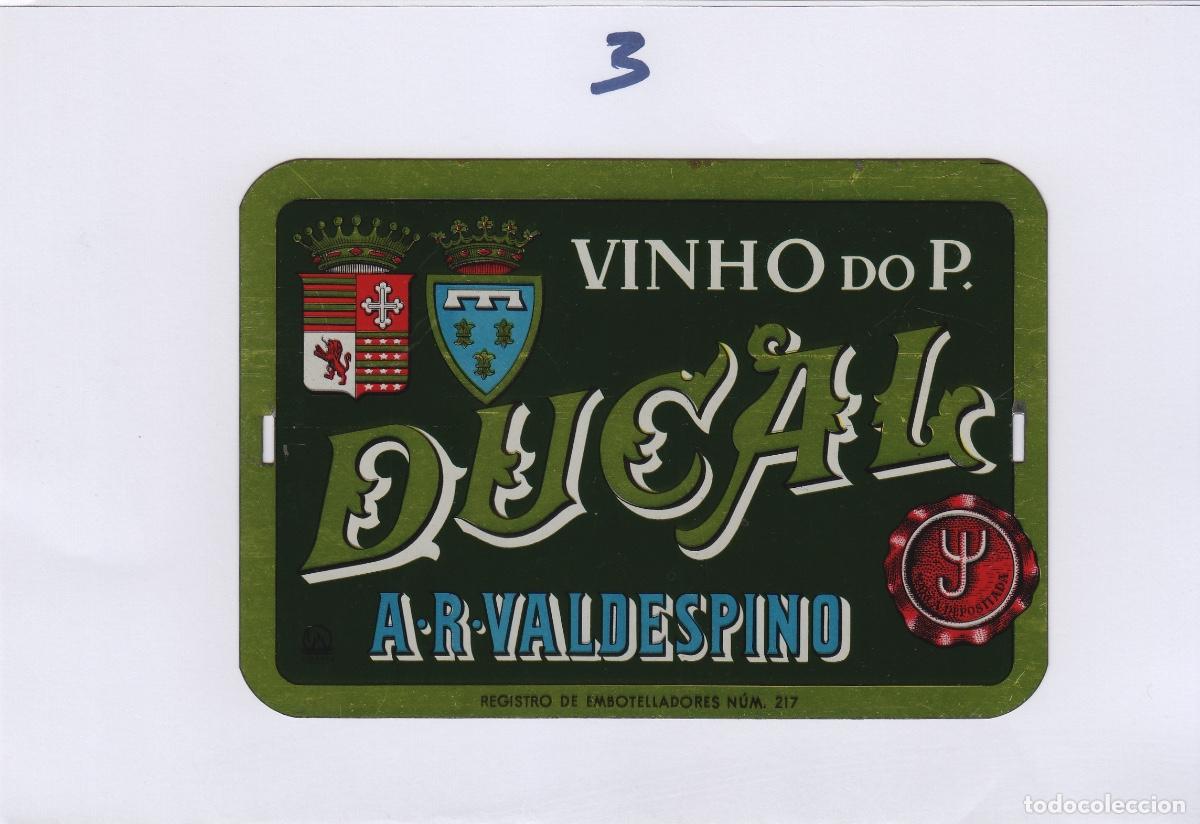 Etiquetas antigas: VALDESPINO ,JEREZ DUCAL TARJETA CHAPA/PLACA MET&Aacute;LICA 13X9cm ETIQUETA VINO ref 03