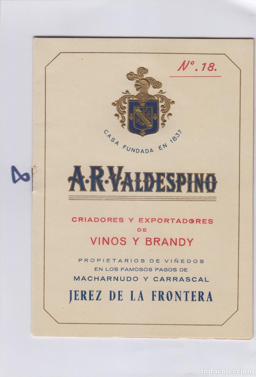 Old Labels: VALDESPINO , FOLLETO/CAT&Aacute;LOGO PUBLICIDAD ,TARIFA DE PRECIOS.. ETIQUETA VINO ref 08