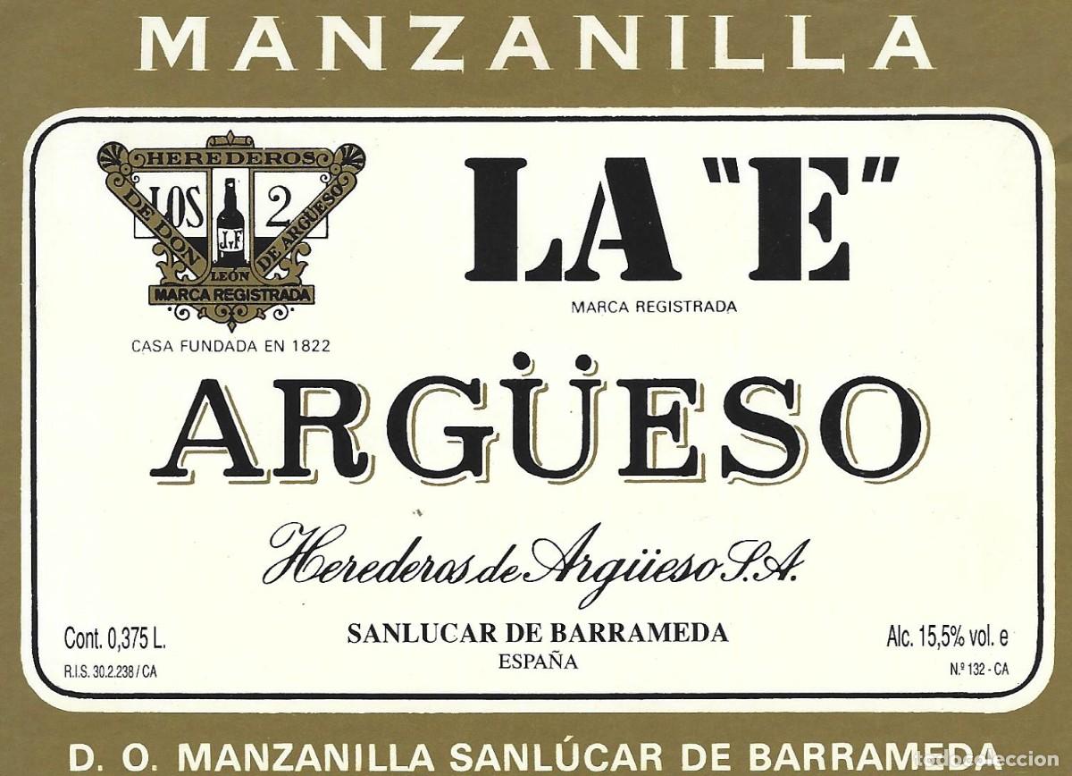 Etichette antiche: E1323 BODEGAS HEREDEROS DE ARGUESO-MANZANILLA LA E-0.375L-15.50%