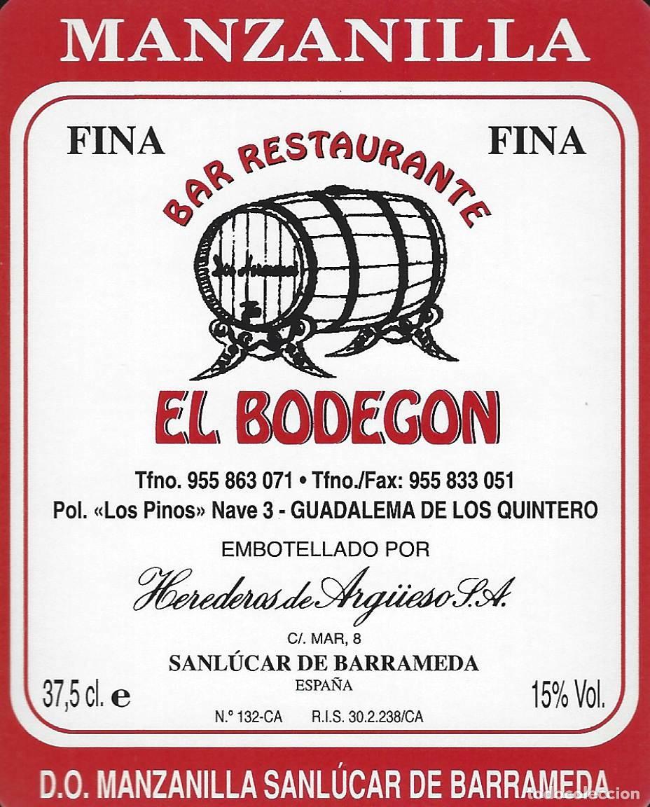 &Eacute;tiquettes anciennes: E2119 BODEGAS HEREDEROS DE ARGUESO-MANZANILLA-0.375L-15%