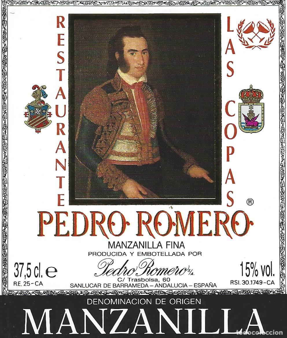 Etichette antiche: E1399 BODEGAS PEDRO ROMERO-MANZANILLA PEDRO ROMERO-0.375L-15%