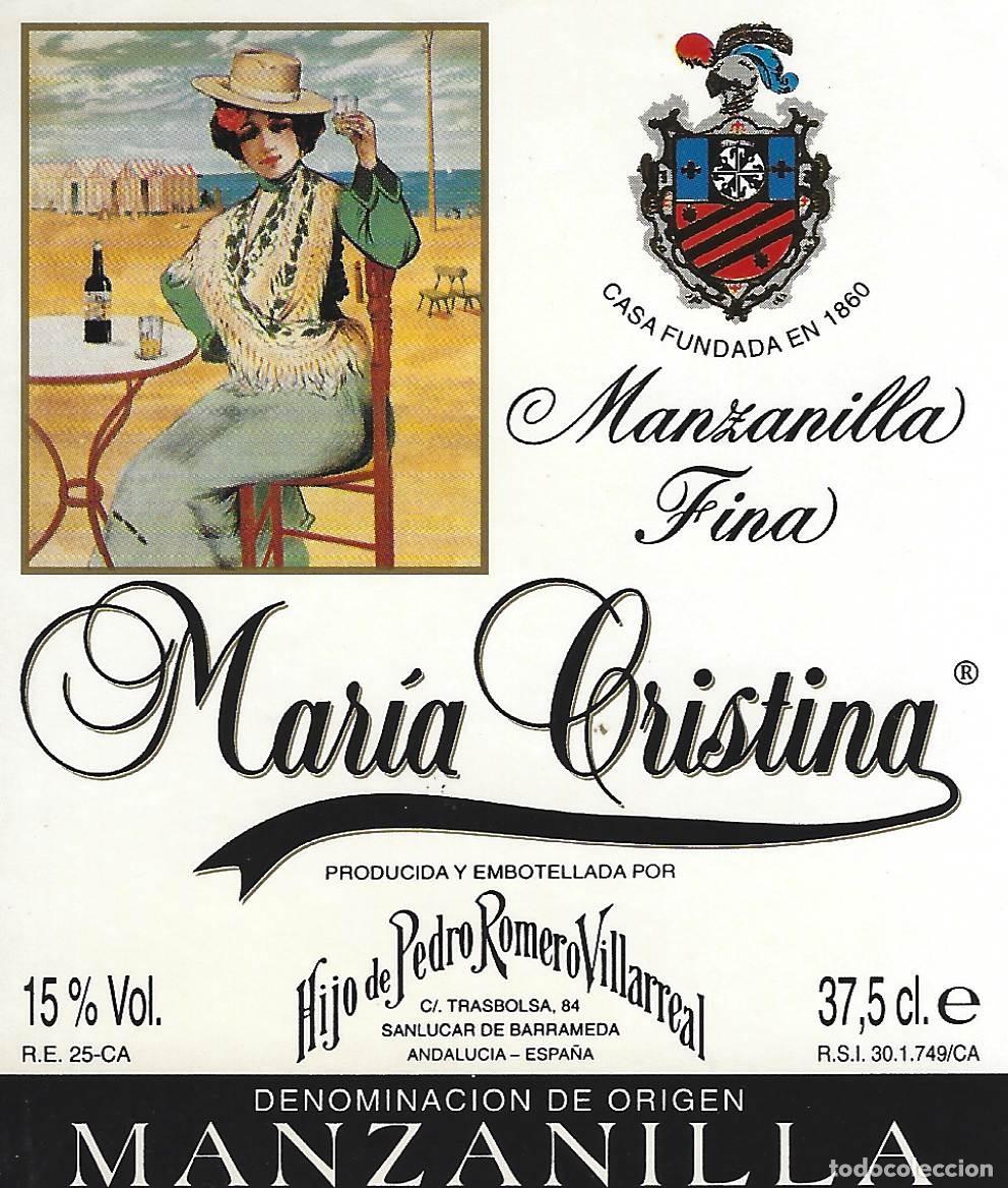 Etichette antiche: E1404 BODEGAS PEDRO ROMERO-MANZANILLA MARIA CRISTINA-0.375L-15%