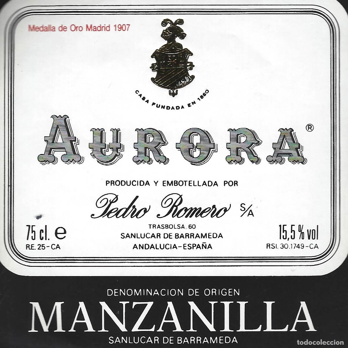 Etichette antiche: E2142 BODEGAS PEDRO ROMERO-MANZANILLA AURORA-0.75L-15,50%