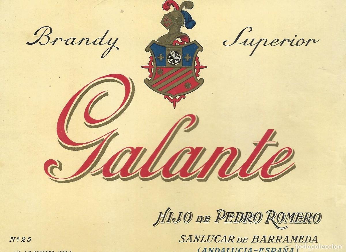 Etiquetas antiguas: E2146 BODEGAS PEDRO ROMERO-BRANDY GALANTE