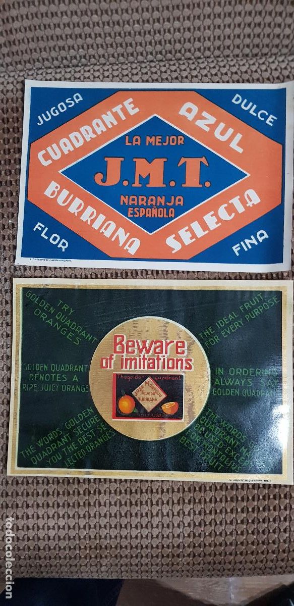 Etiquetas antiguas: 10 ETIQUETAS DE NARANJAS COMERCIANTE EXPORTADOR DE BURRIANA,JOSE MONTOLIU TEJEDO